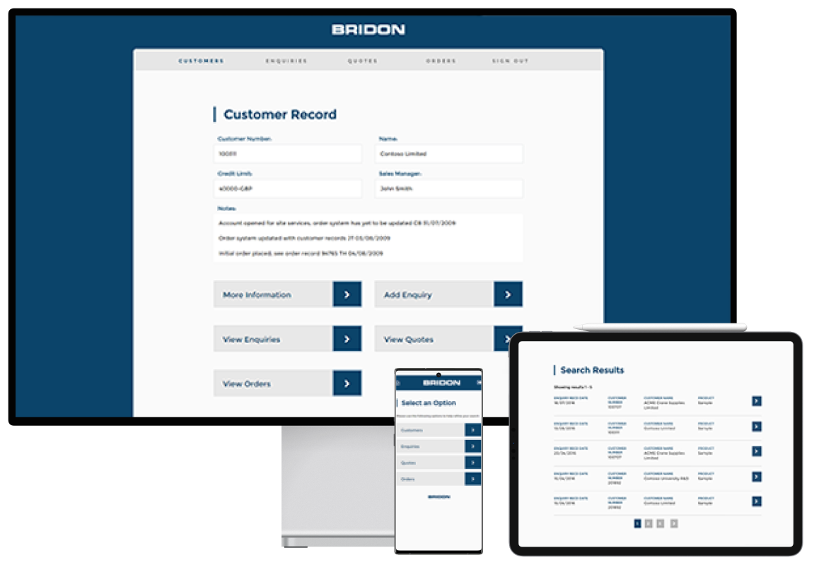 Bridon software development project screens Bridon software development project screens